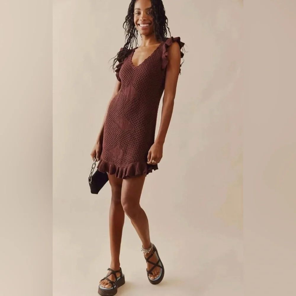 Free People Mykonos Fauxchet Sweater Mini Dress